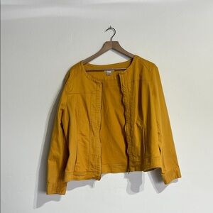 Christopher & Banks Yellow Jean Jacket